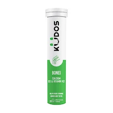 Viên sủi Canxi, D3 & Vitamin K2 KUDOS BONE giúp xương, răng chắc khỏe, hương Cam (20 viên/ tuýp).