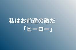 私はお前達の敵だ　　「ヒーロー」