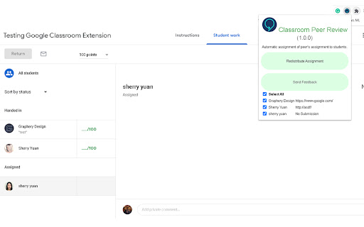 Google Classroom Peer Review