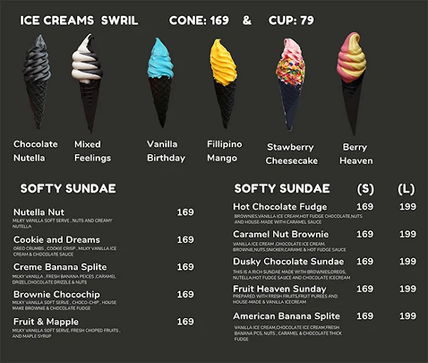 Cremeborne - Ice Creams and Desserts menu 