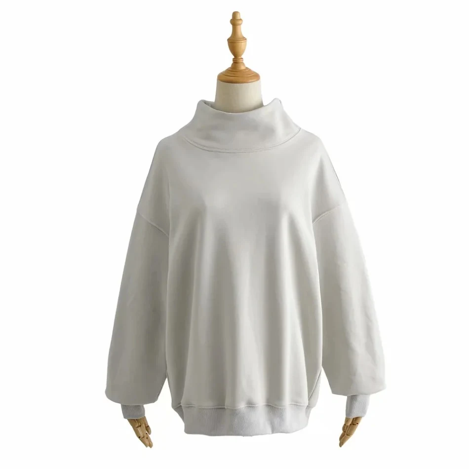 Lässiger, einfarbiger, lockerer, übergroßer Pullover