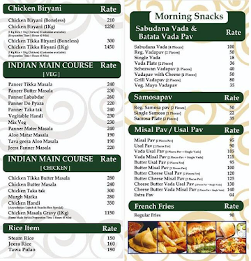 Aayushman Lunch & Snacks Box menu 