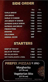 William John's Pizza menu 1