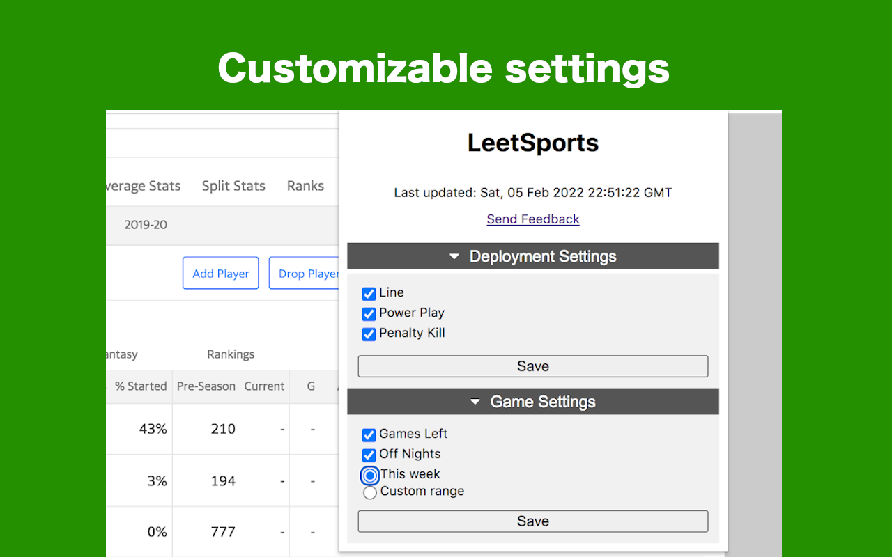 LeetSports Fantasy Hockey Tools Preview image 5