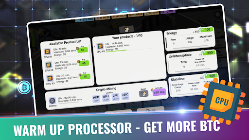 Screenshot Bitcoin Factory Idle Miner BTC