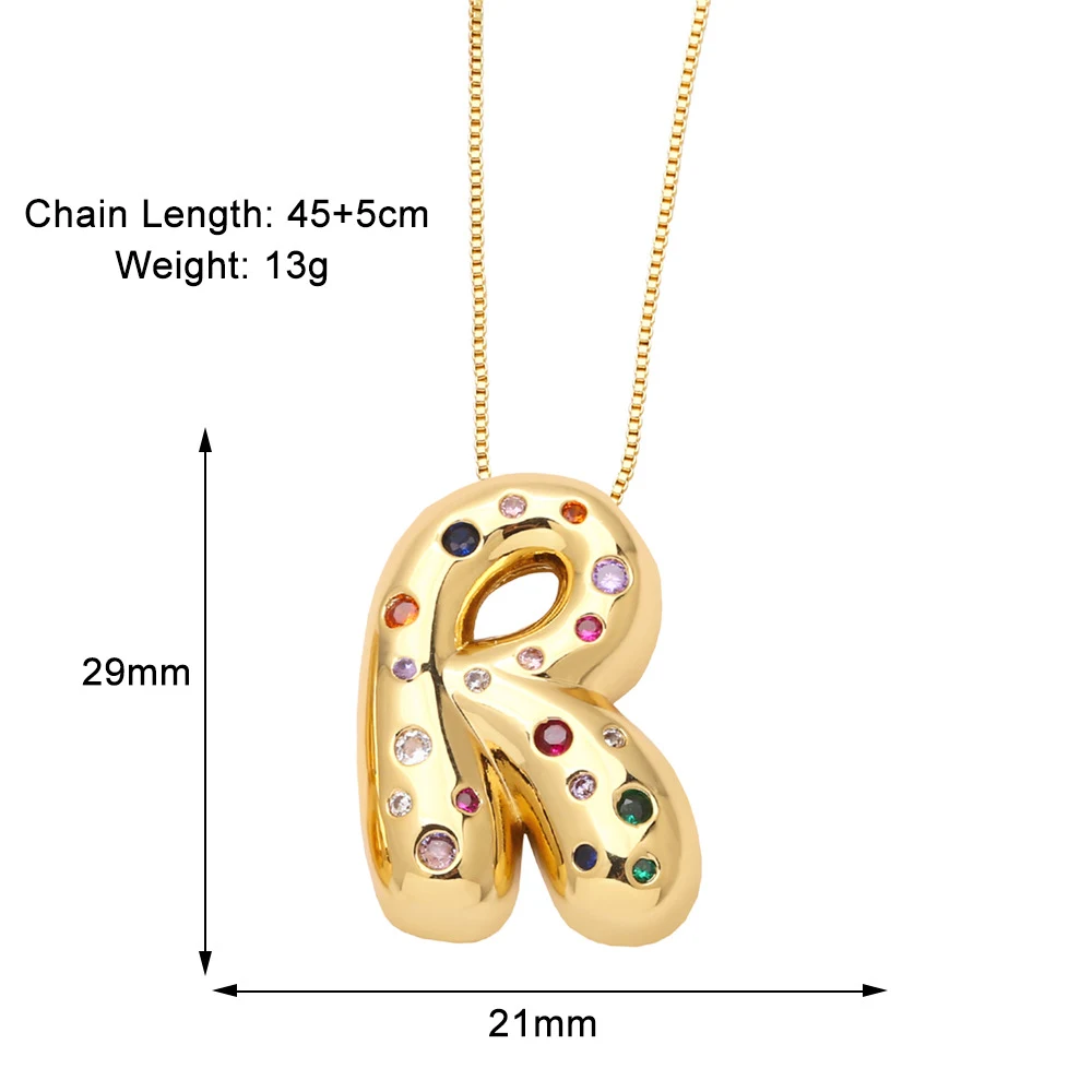 Title 21, Collar con 26 Letras Inglesas Chapado en Oro co...