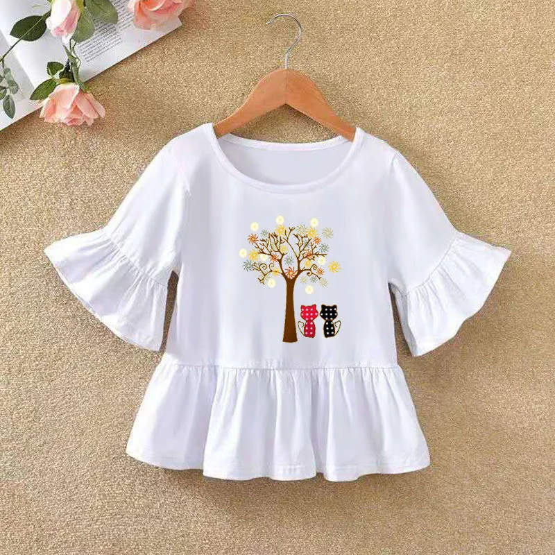 Title 6, Kinder T-shirt met ruches mouwen zomer ondershi...