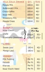 Bharucha dairy menu 1