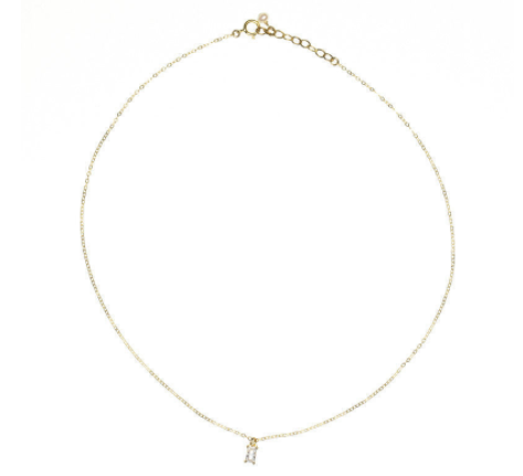 Prachtige dames ketting met kleine vierkante diamanten, elegant en schitterend. De perfecte clavicula ketting voor een stijlvolle uitstraling.