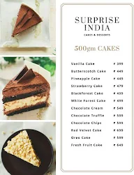 Surprise India - Cakes & Desserts menu 1