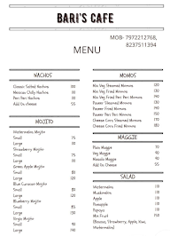 Bari's Cafe menu 4