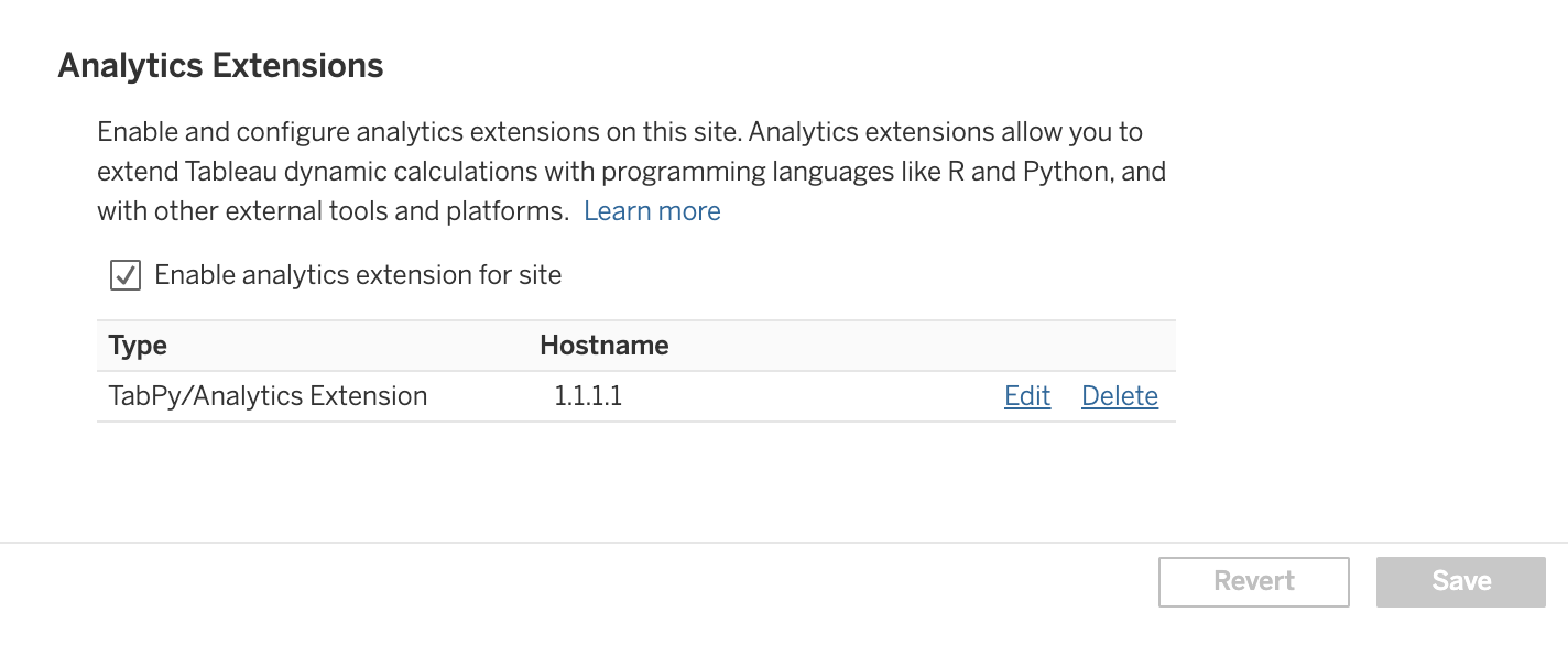 Get started with Tableau Online analytics extensions