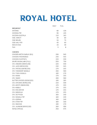 Royal Restaurant menu 1