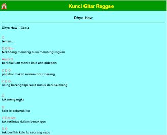 Chord dhyo haw pelangi baruku