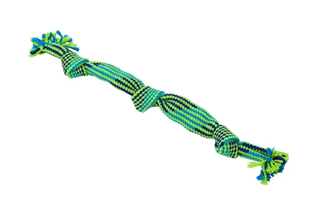 BUSTER Colour Squeak Rope, blue/lime, large, 58 cm