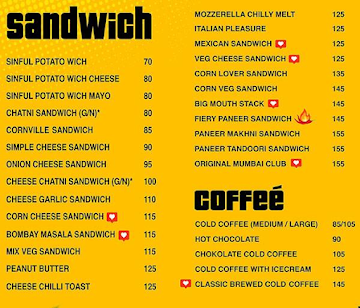 Sandwich Junction menu 