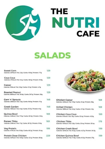 The Nutri Cafe menu 