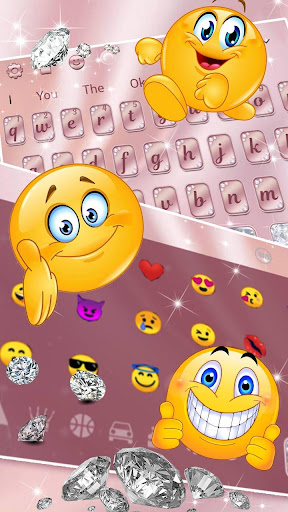 Diamond Rose Gold Keyboard Theme