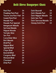 Belli Shree Bangarpet Chats menu 1