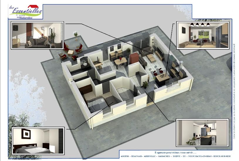  Vente Terrain + Maison - Terrain : 450m² - Maison : 107m² à Blangy-sur-Bresle (76340) 