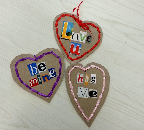 cardboard conversation hearts, easy DIY Valentine’s Day decor