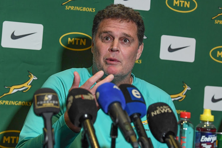 Rassie Erasmus during the Springboks press conference as they start preparations for Rugby Championship.