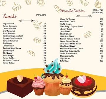 Cake Spot menu 