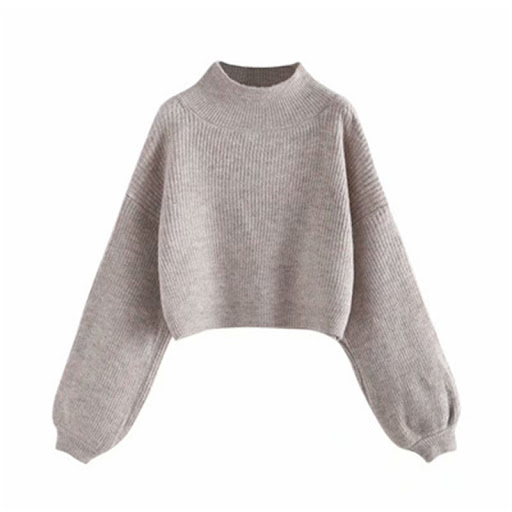 Title 2, Loose, lazy style pullover with short puff slee...