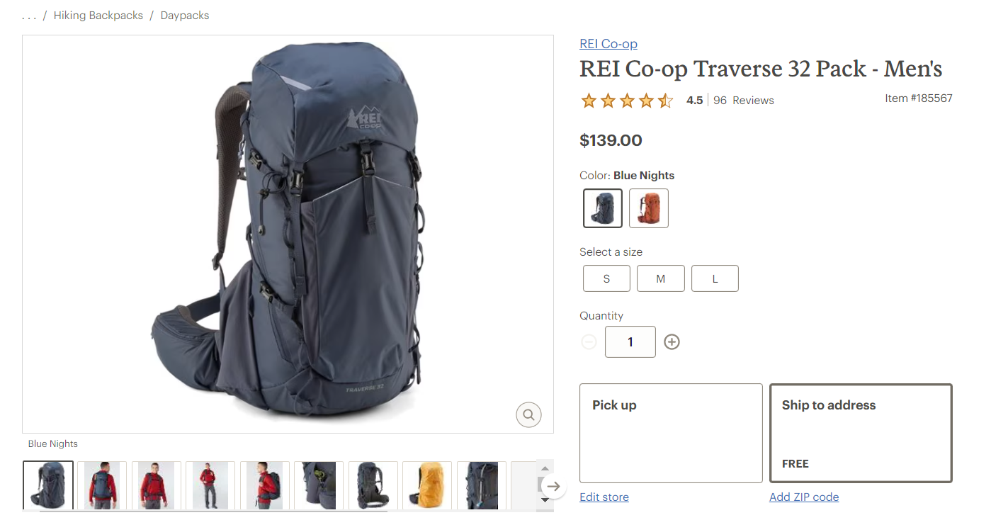 Hiking Backpack Product display