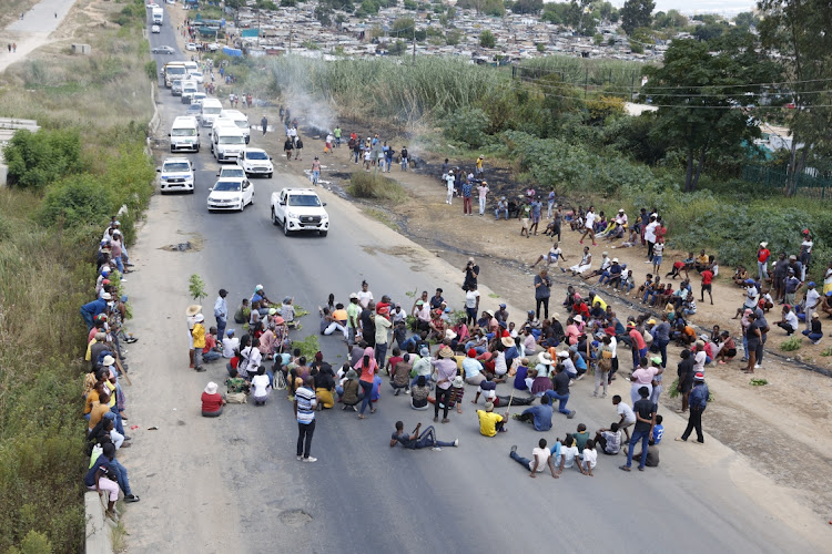 Diepsloot residents protesting on Wednesday about the high crime rate in the area. On Thursday some said they welcomed the interventions of police minister Bheki Cele.