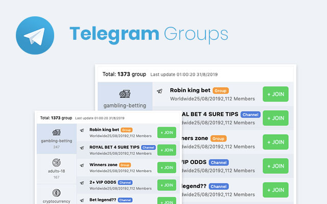 Telegram Groups chrome extension