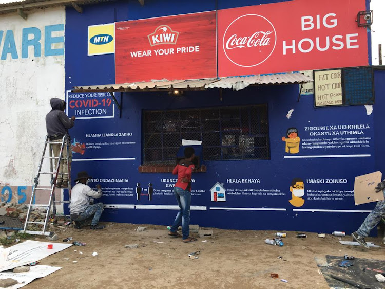 The Big House in Johnson Road, Zwide, is one of the spaza shops bearing the virus safety messages