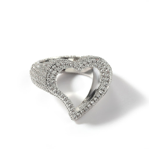 Title 4, Fashion Personality Hollow Heart Zircon Ring, a...