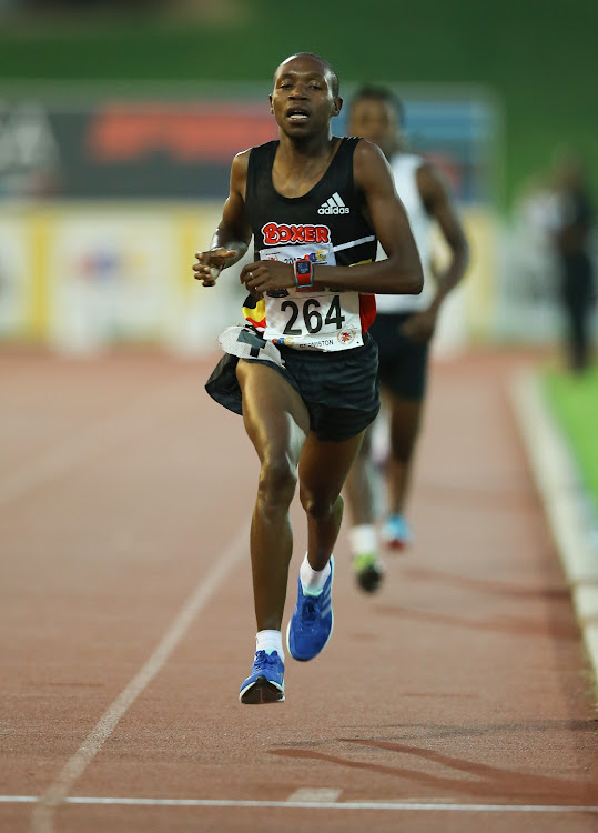 Gladwin Mzazi in the mens mile during the ASA Speed Series 4 at Germiston Stadium on March 22, 2017 in Johannesburg, South Africa.