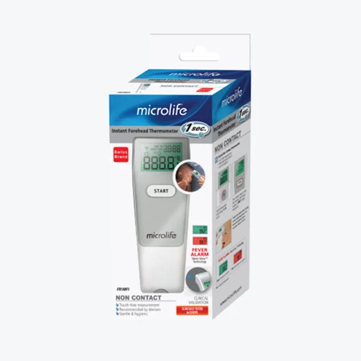 (Quà tặng_BIOMEQ MASK 4D khẩu trang chống bụi mịn) Nhiệt kế hồng ngoại đo trán Microlife FR1MF1