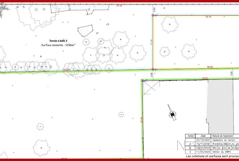  Vente Terrain à bâtir - 1 296m² à Guéméné-Penfao (44290) 