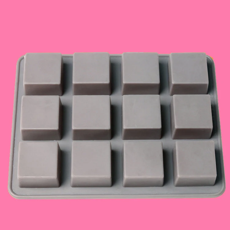 12 Stampi Quadrati in Silicone per Cioccolato e Torte, Vassoi per Ghiaccio, Utensili da Forno, Perfetti per dolci fatti in casa