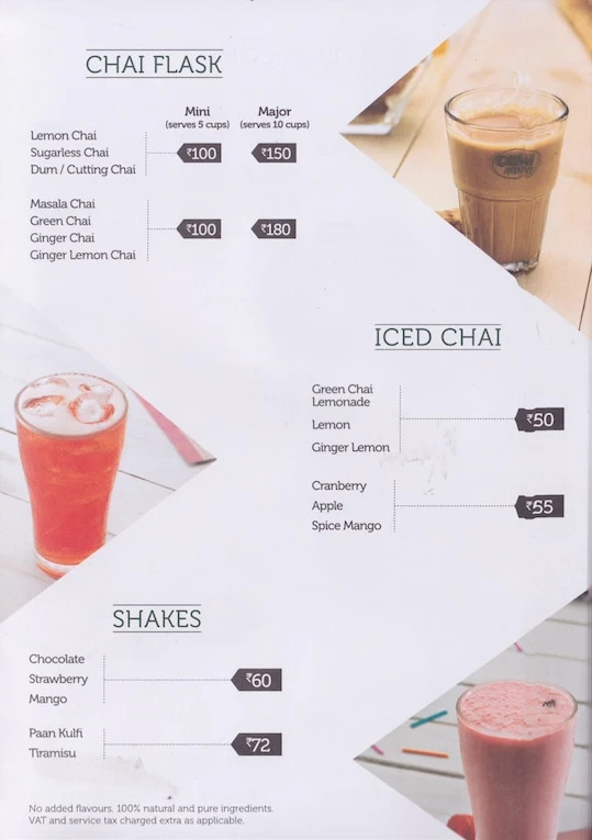 Chai Point menu 