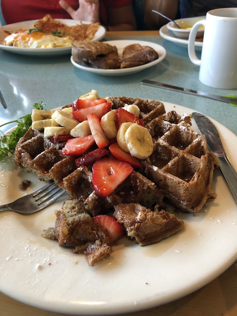 Gluten free waffles. They also have gluten free pancakes, buns and raisin bread