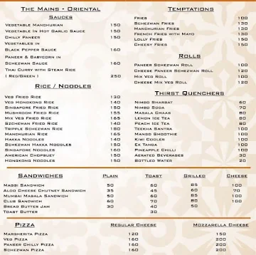 Masala Kadai menu 