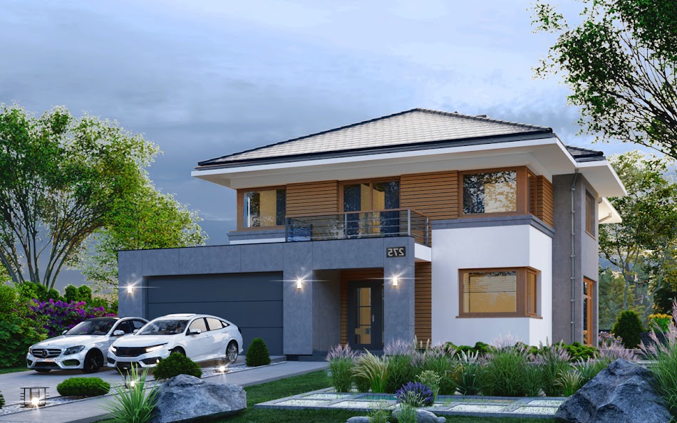 Wizualizacja 3 domu APS 275