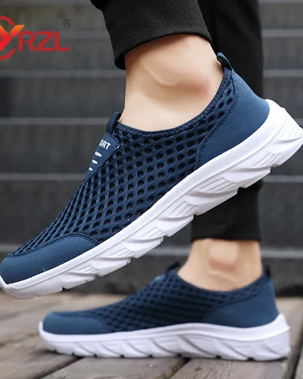 YRZL Lightweight Men Casual Shoes Breathable Slip on Male... - 1