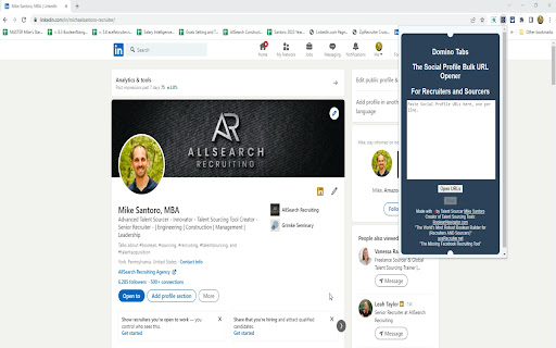 Domino Tabs: Social Profile Bulk URL Opener