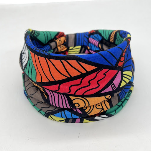 Title 7, Printed Pattern Turban Wide-brimmed Knotted Str...