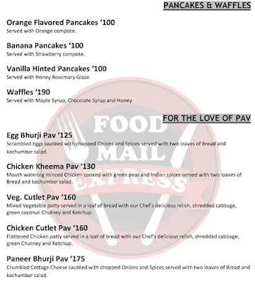 Food Mail Express menu 