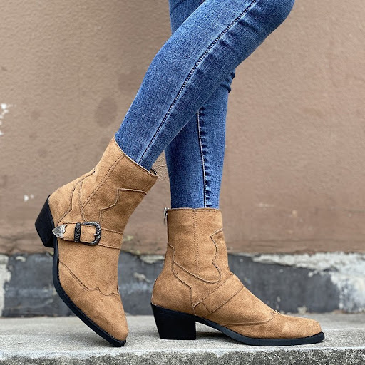Title 6, Womens all-match belt buckle boots, perfect fo...