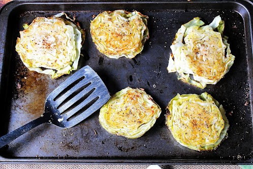 Garlic Rubbed Roasted Cabbage Steaks