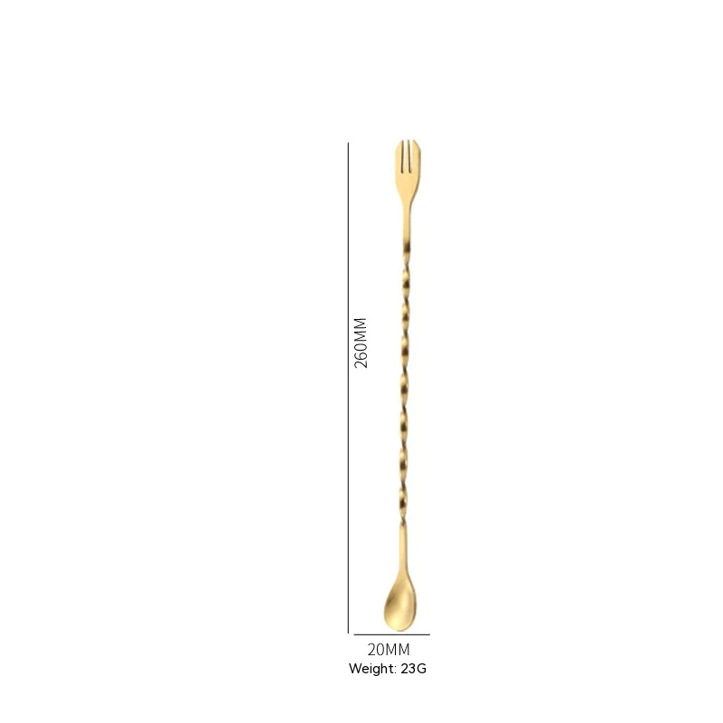 Cuillère à mélanger à cocktail à long manche en acier inoxydable 304 pour mélanger, remuer et préparer des cocktails parfaits.