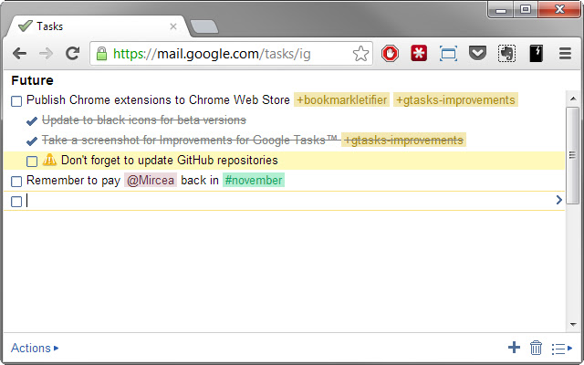 Improvements for Google Tasks™ chrome extension