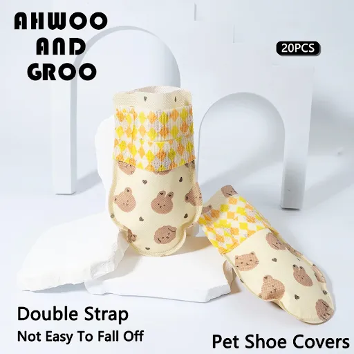 Pet Disposable Bear Shoes Dog Booties Soft Shoes Covers Portable Anti Slip Dog Cat Outdoor Small Medium Foot Cover Pet S